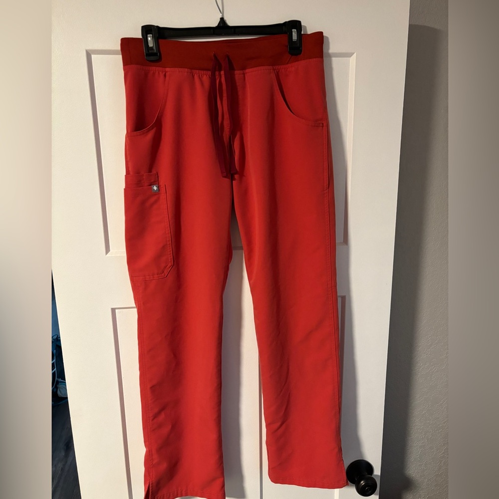 Figs Kate Burnt Red Cargo Pants